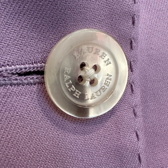 LRL Ralph Lauren Women's Light Lilac Lavender 100% Silk Blazer Jacket Size 4 S - Picture 3 of 13